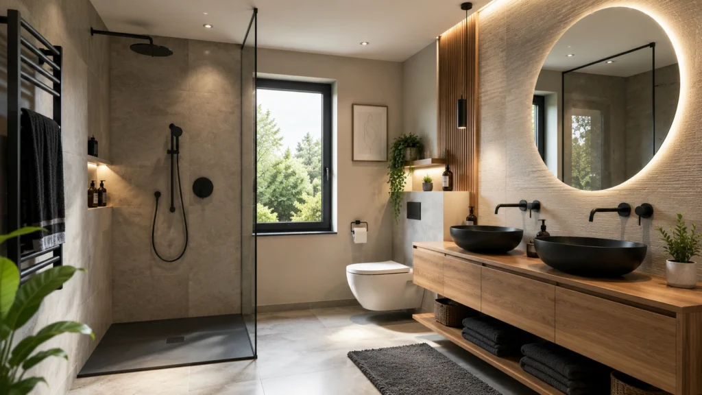 Salle de bain moderne rénovée par un artisan plombier à Gaujac dans le Gard
